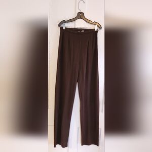 Classic Straight Leg Rayon Brown Women's Pants Size Small